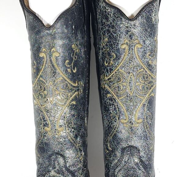 CORRAL Circle G Women’s US6,5M Gray Leather Crackle Distressed Western Boots - Picture 16 of 16